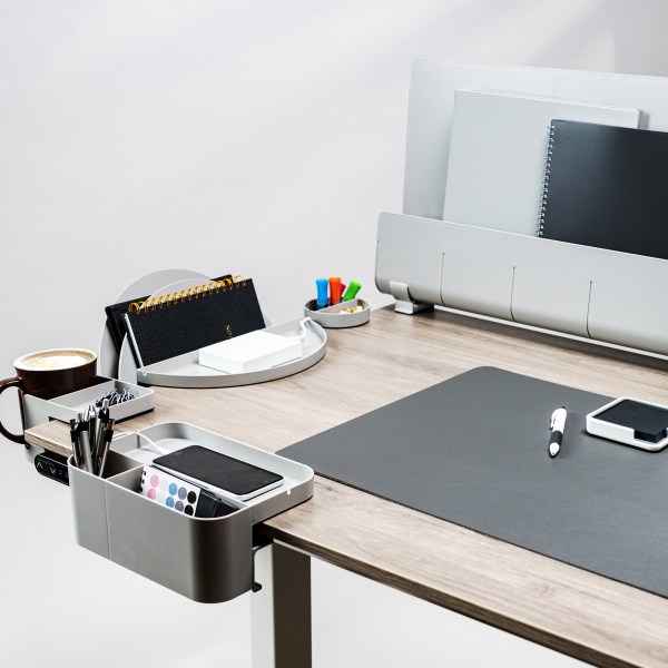 Deflecto Desk File Organizer, Standing Desk Accessory, Gray, Thermoplastic  Polymer, 7.11” H x 12” W x 9.96” L