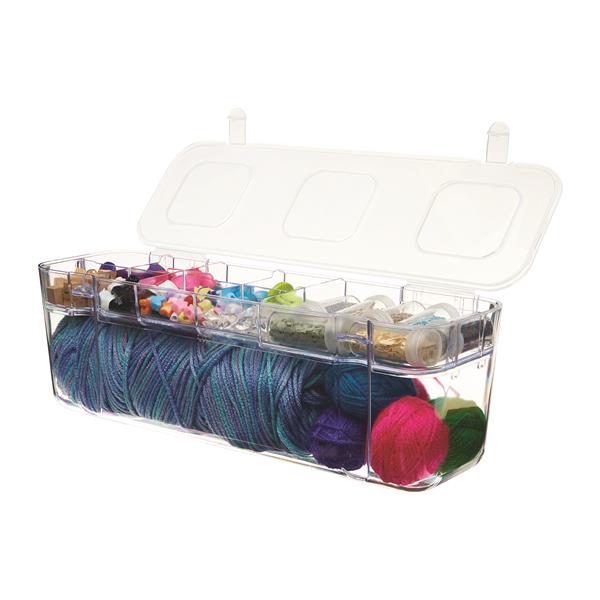 deflecto® Stackable Caddy Organizer, Large, Plastic, 13.24 x 4 x 4.38,  White