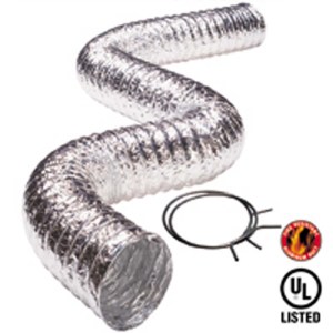 Flexible Dryer Vent Transition Duct w/ Spring Tension Clamps (kit)
