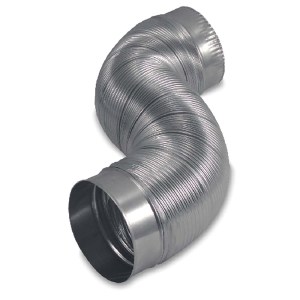 Semi-Rigid Flexible Aluminum Duct w/Connectors - 4" x 6'