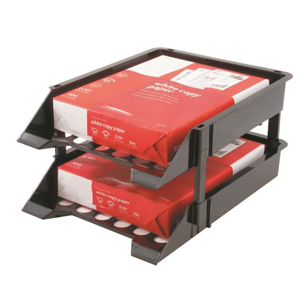 SuperTray® Countertop File Tray Organizer Set – 2 Black Stackable