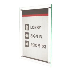 Superior Image® Wall Mount Beveled Edge Sign Holder - 8.5" x 11" - Green Edge