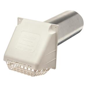 Dryer Vent Hood 4" Wide Mouth White
