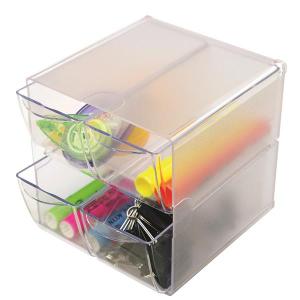 Deflecto Stackable Storage Caddy Organizer, 3 Containers, White/Clear, 2  Pack - Sam's Club