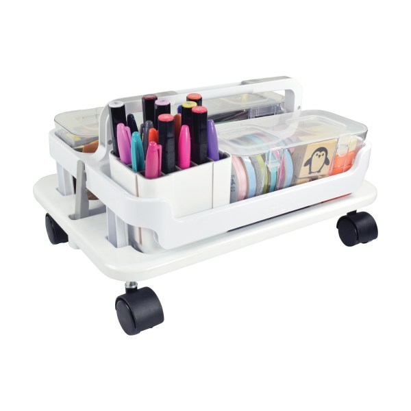 Deflecto Stackable Storage Caddy Organizer, 3 Containers, White