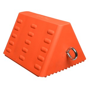Smooth Pyramid Wheel Chock w/Eyebolt - Orange
