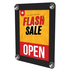 Window Display w/Suction Cups - 8.5" x 11" - Black