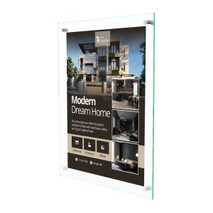 Superior Image® Wall Mount Beveled Edge Sign Holder - 8.5" x 11" - Green Edge